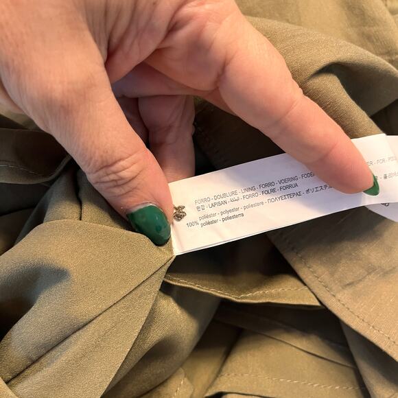 NWT Zara Olive Green Deep V-Neck Side Cut Out Ring Dress Size XXL - Picture 6 of 9